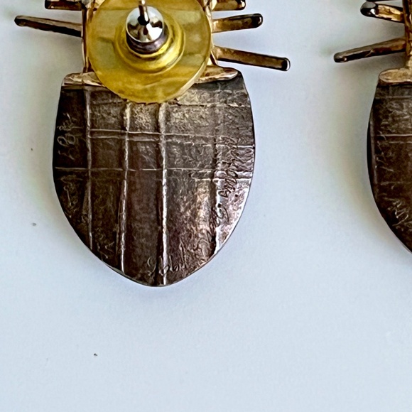 Carolyn Morris Bach Pierced Earrings Sterling Silver 18K Gold - Picture 9 of 14